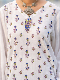 White Cotton Cambric 3Pc Stitched - AWP-3PS-1031