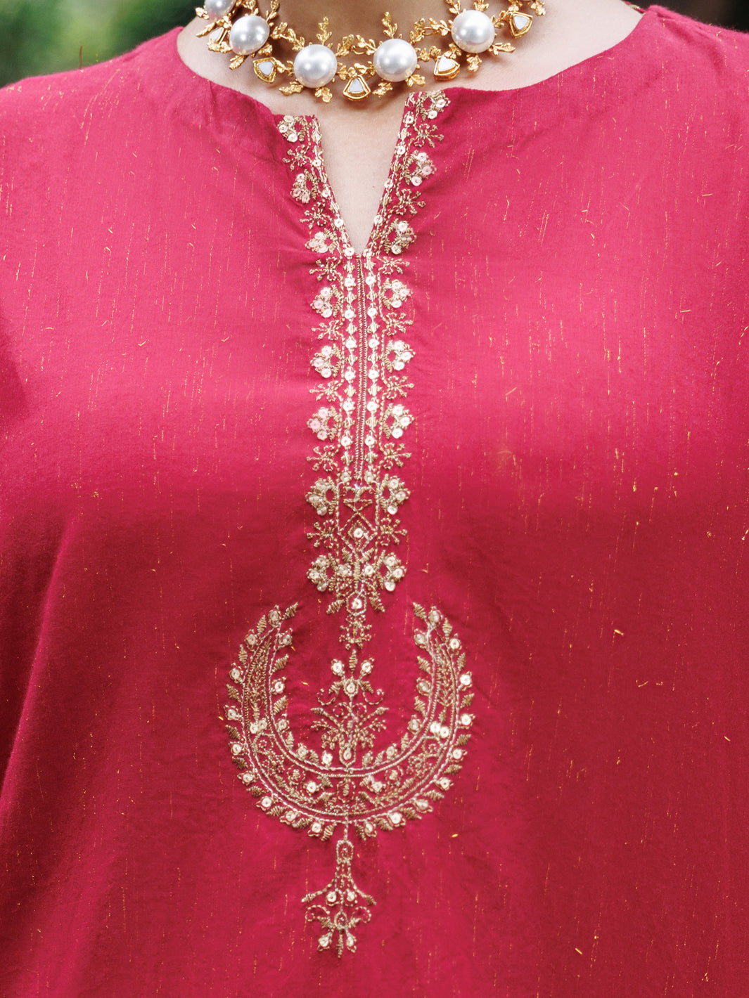Maroon Flamint Zari Formal 3Pc Stitched - AL-3PS-LS-687