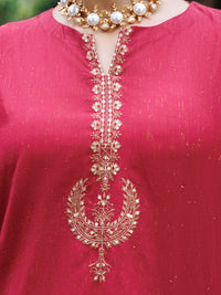Maroon Flamint Zari Formal 3Pc Stitched - AL-3PS-LS-687
