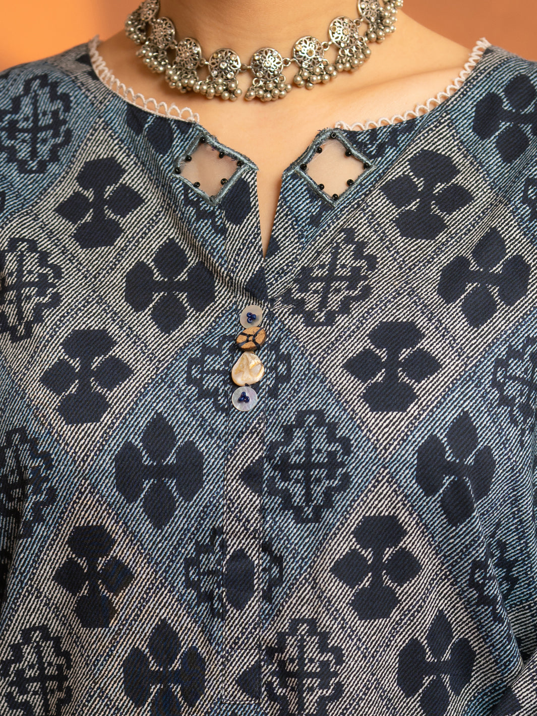 Blue Cambric Stitched 3Pc - AWP-3PS-936