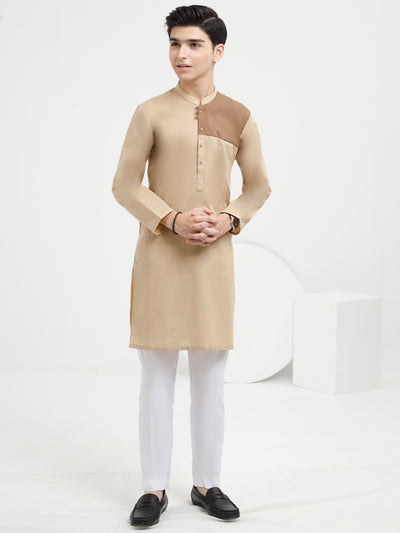 Beige Cotton Kurta - ALT-K-038A