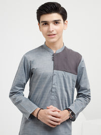 Ash Blue Cotton Kurta - ALT-K-038B