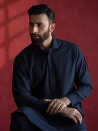 Dark Blue Kameez Shalwar - ALWA-KS-692