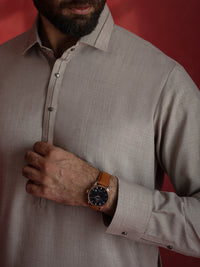 Sand Brown Kameez Shalwar - ALWA-KS-690