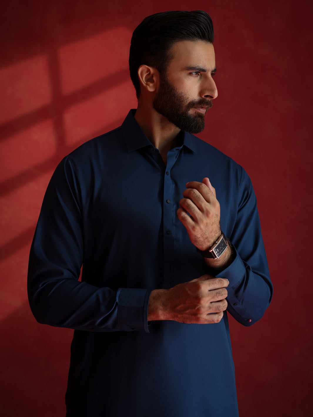 Dark Blue Kameez Shalwar - ALWA-KS-737