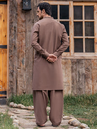 Brown Kameez Shalwar - AL-KS-3447