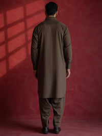 Brown Kameez Shalwar - ALWA-KS-659