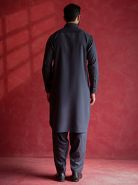 Dark Grey Kameez Shalwar - ALWA-KS-660