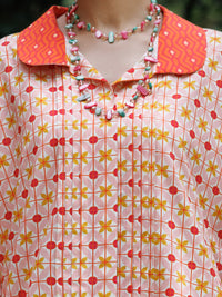 Peach Cotton Co-Ord Set - AWP-2PS-SLKS-1056