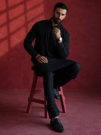 Black Kameez Shalwar - ALWA-KS-651
