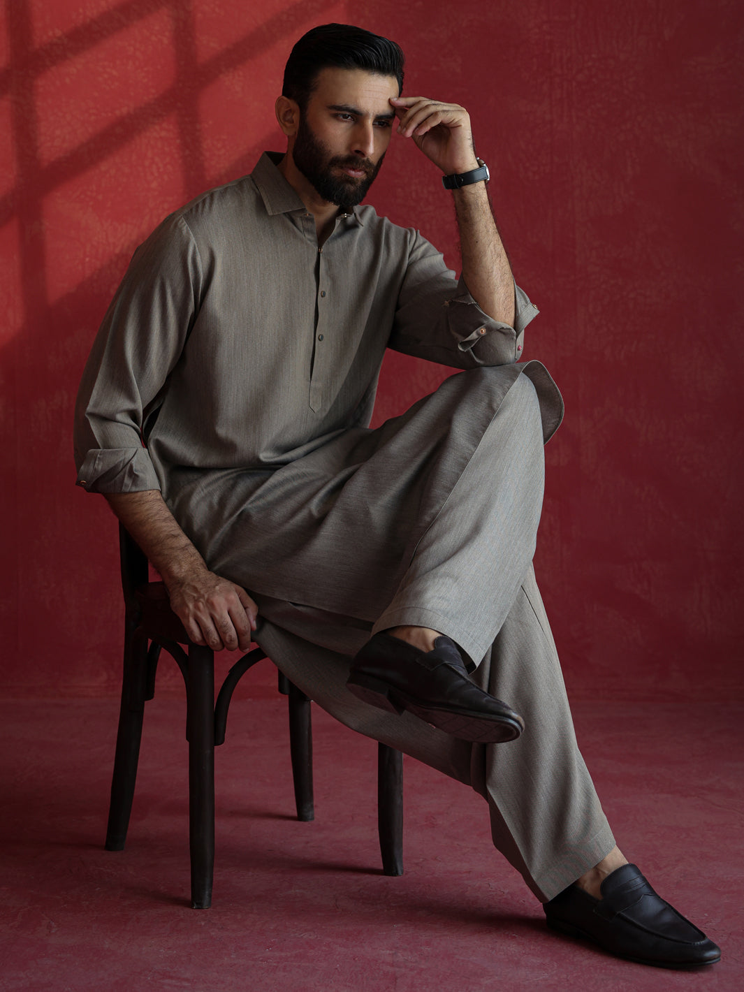 Light Brown Kameez Shalwar - ALWA-KS-658