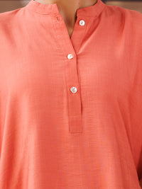 Peach Poly Slub 2Pc Stitched - AWP-2PS-LKS-1069