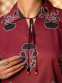 Maroon Cotton Cambric Kurti - AWP-SLK-1100