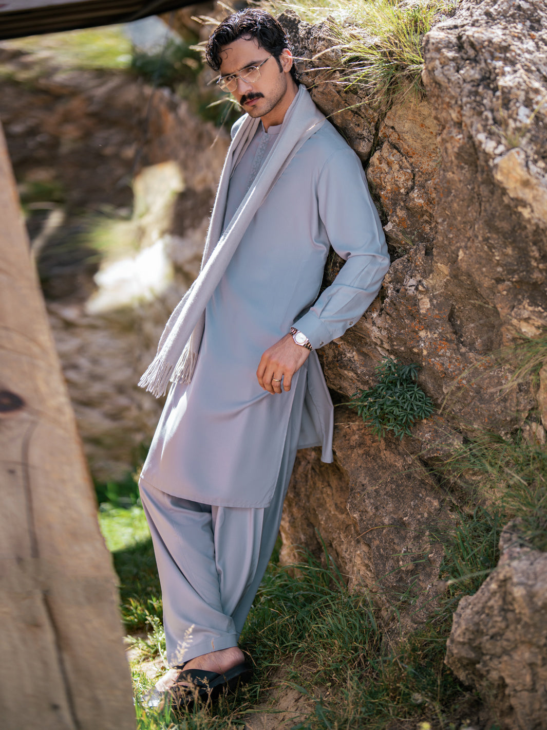 Light Blue Kameez Shalwar - AL-KS-3371