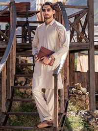 Beige Kameez Shalwar - AL-KS-3388