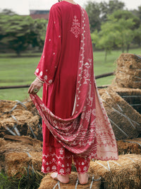 Pink Cotton Light Slub Stitched 3Pc - AWP-3PS-969