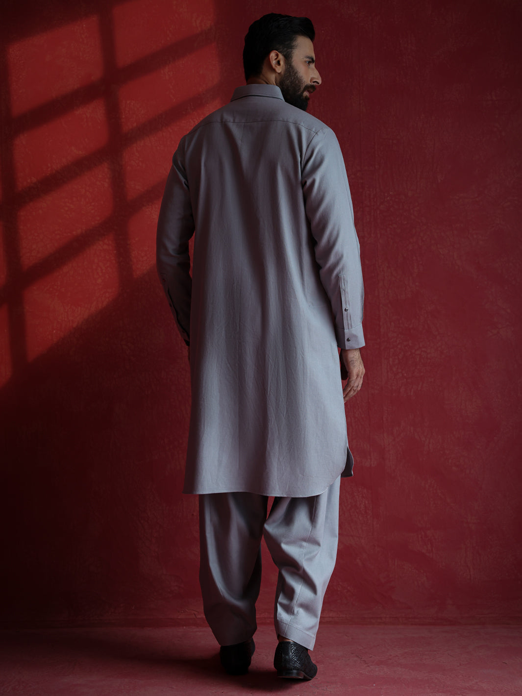 Grey Kameez Shalwar - ALWA-KS-682