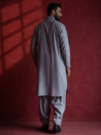 Grey Kameez Shalwar - ALWA-KS-682
