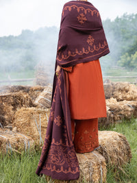 Rust Cotton Slub 3Pc Stitched - AWP-3PS-971