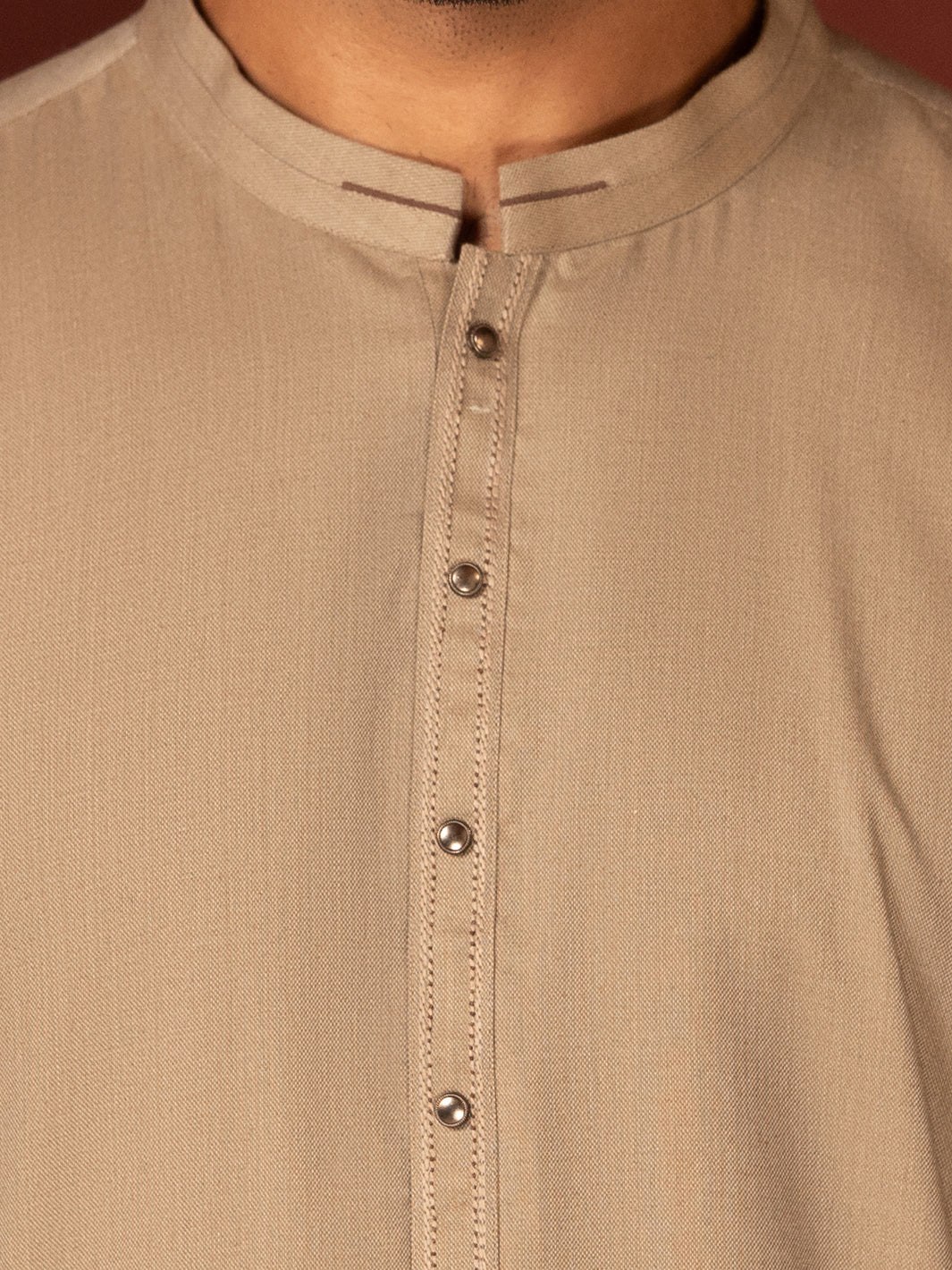 Sand Brown Kameez Shalwar - close-up detail