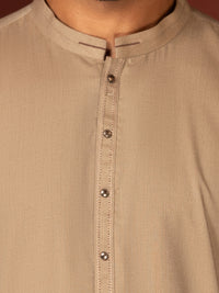 Sand Brown Kameez Shalwar - AL-KS-3440