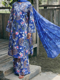 Blue Cambric 3Pc Stitched - AWP-3PS-947