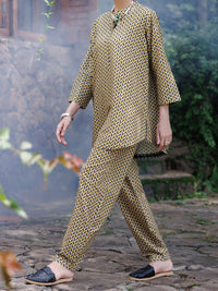 Mustard Cotton Co-Ord Set - AWP-2PS-SLKS-1053