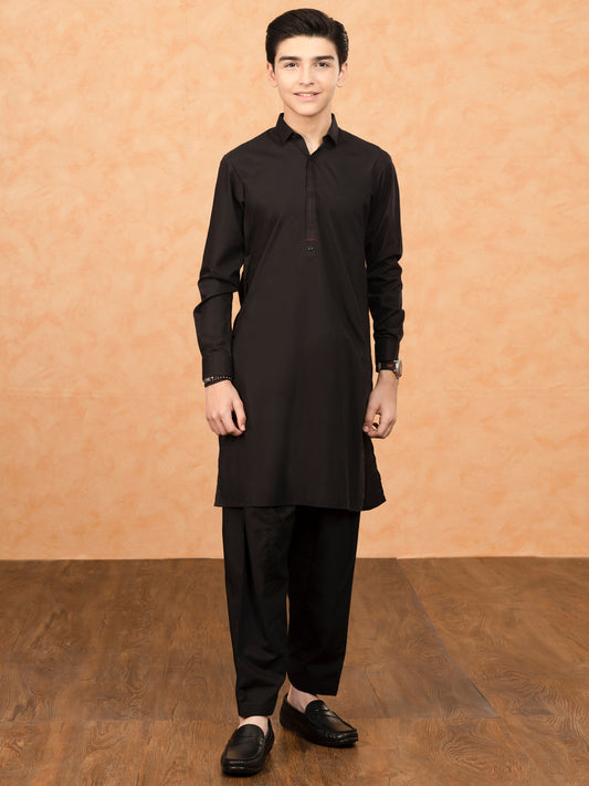 Black Cotton Kurta Trouser - ALT-KS-043 - Almirah Online