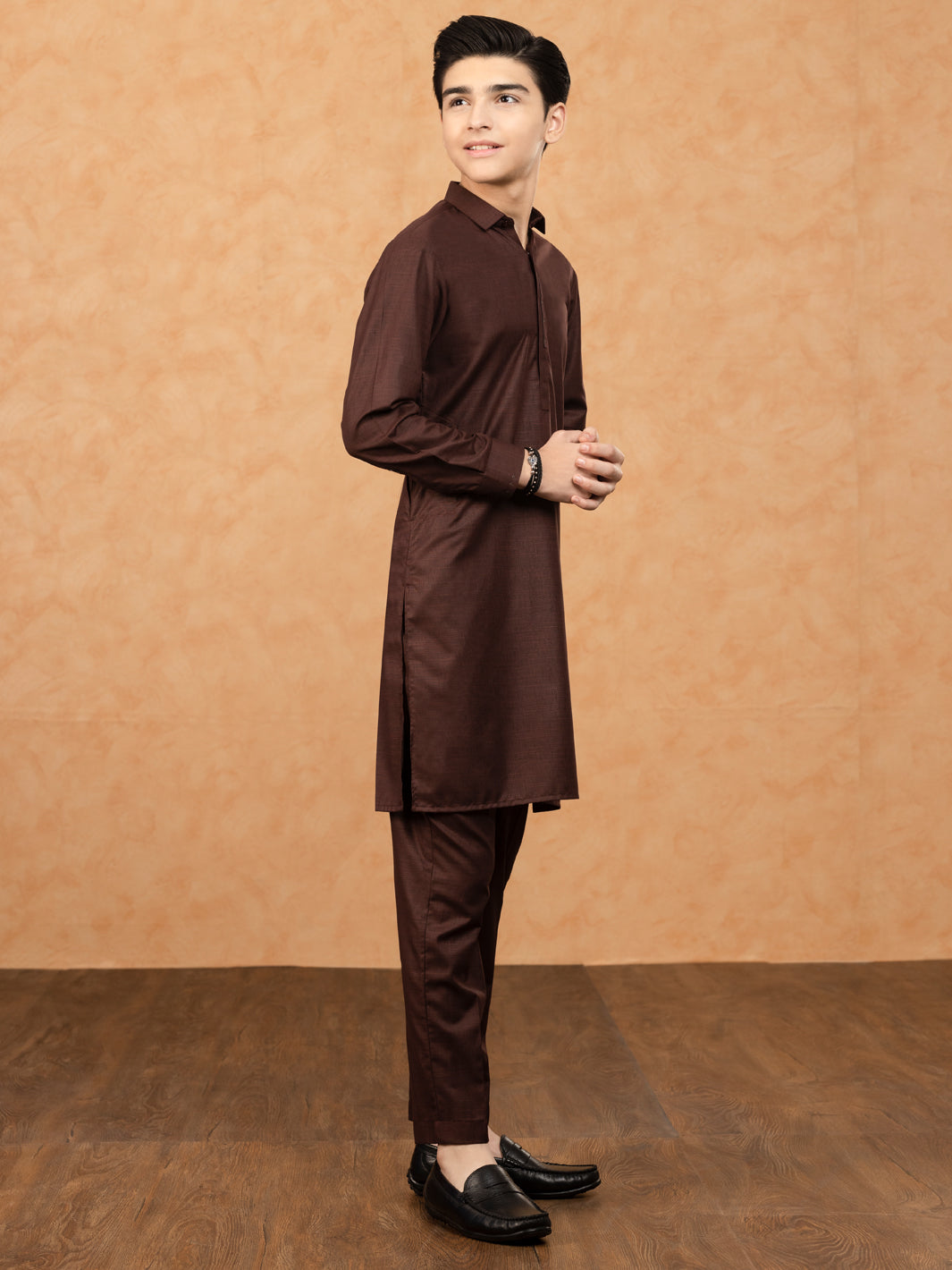 Maroon Blended Kurta Trouser - ALT-KT-045 - Almirah Online