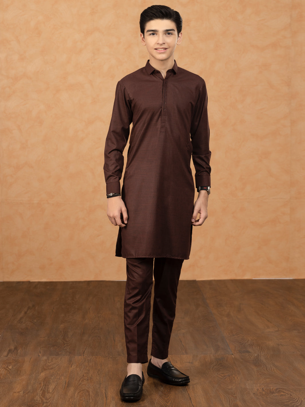 Maroon Blended Kurta Trouser - ALT-KT-045 - Almirah Online