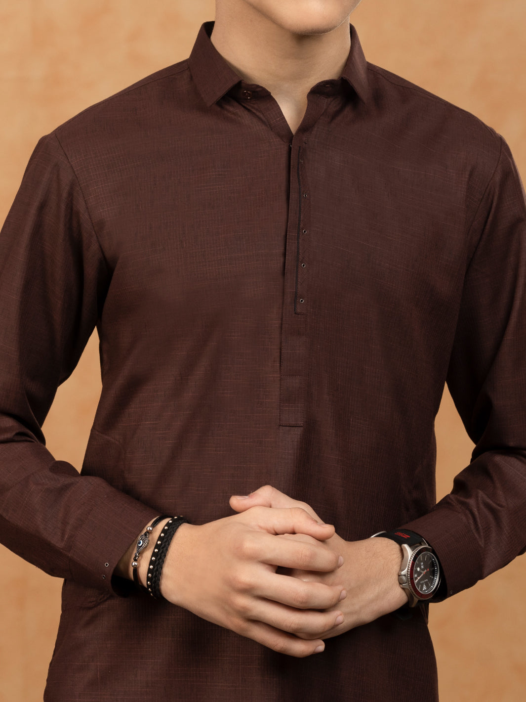 Maroon Blended Kurta Trouser - ALT-KT-045 - Almirah Online
