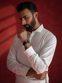 White Kameez Shalwar - ALWA-KS-736