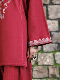 Pink Crosshatch 3Pc Stitched - AWP-3PS-1017