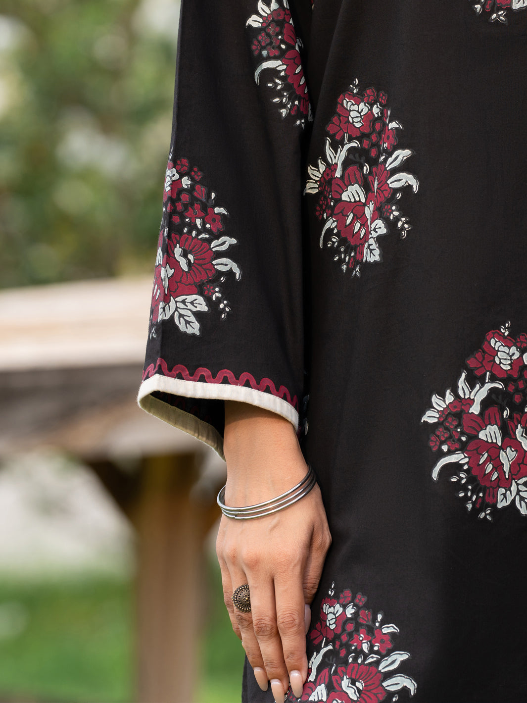 Black Cotton Cambric 3Pc Stitched - AWP-3PS-1032