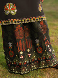 Black Cotton Lawn 3Pc Stitched - AWP-3PS-955A