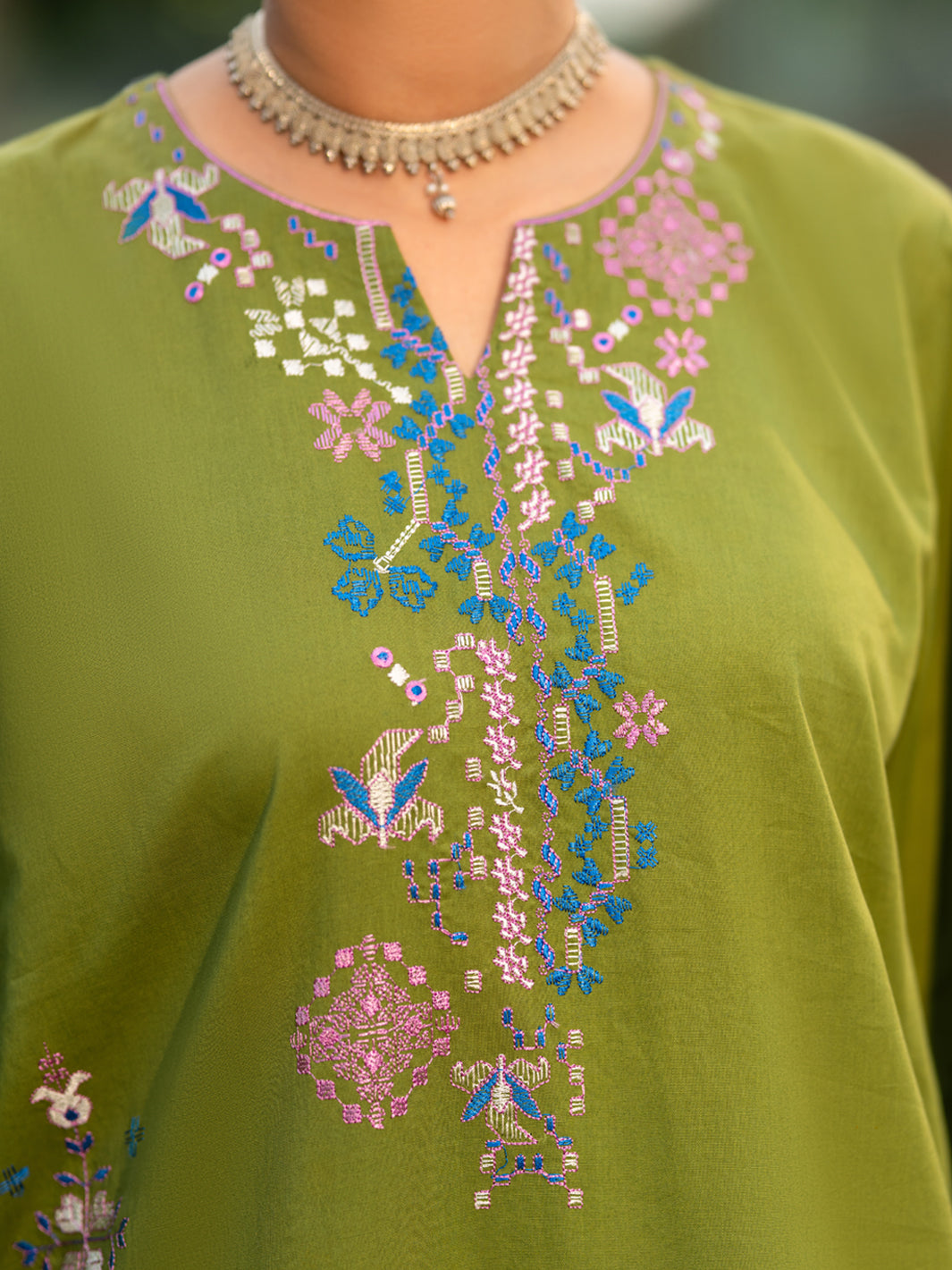 Lime Green Cotton Lawn 3Pc Stitched - AWP-3PS-956