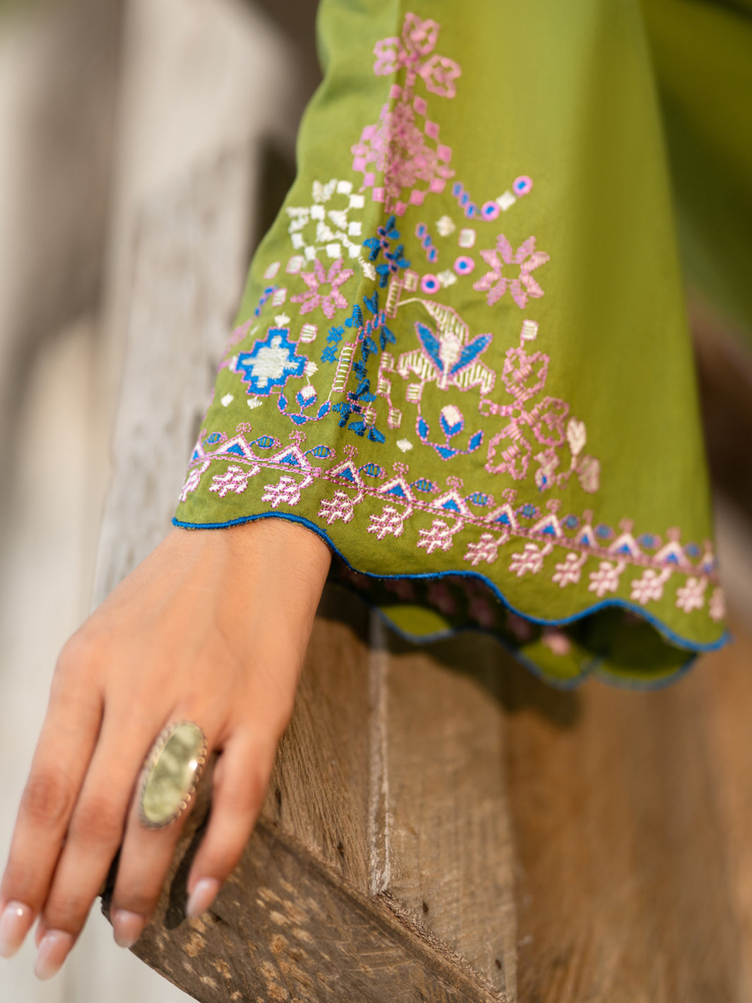 Lime Green Cotton Lawn 3Pc Stitched - AWP-3PS-956