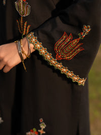 Black Cotton Lawn 3Pc Stitched - AWP-3PS-955A