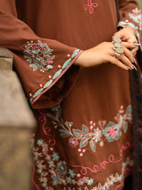 Brown Cotton Lawn 3Pc Stitched - AWP-3PS-954