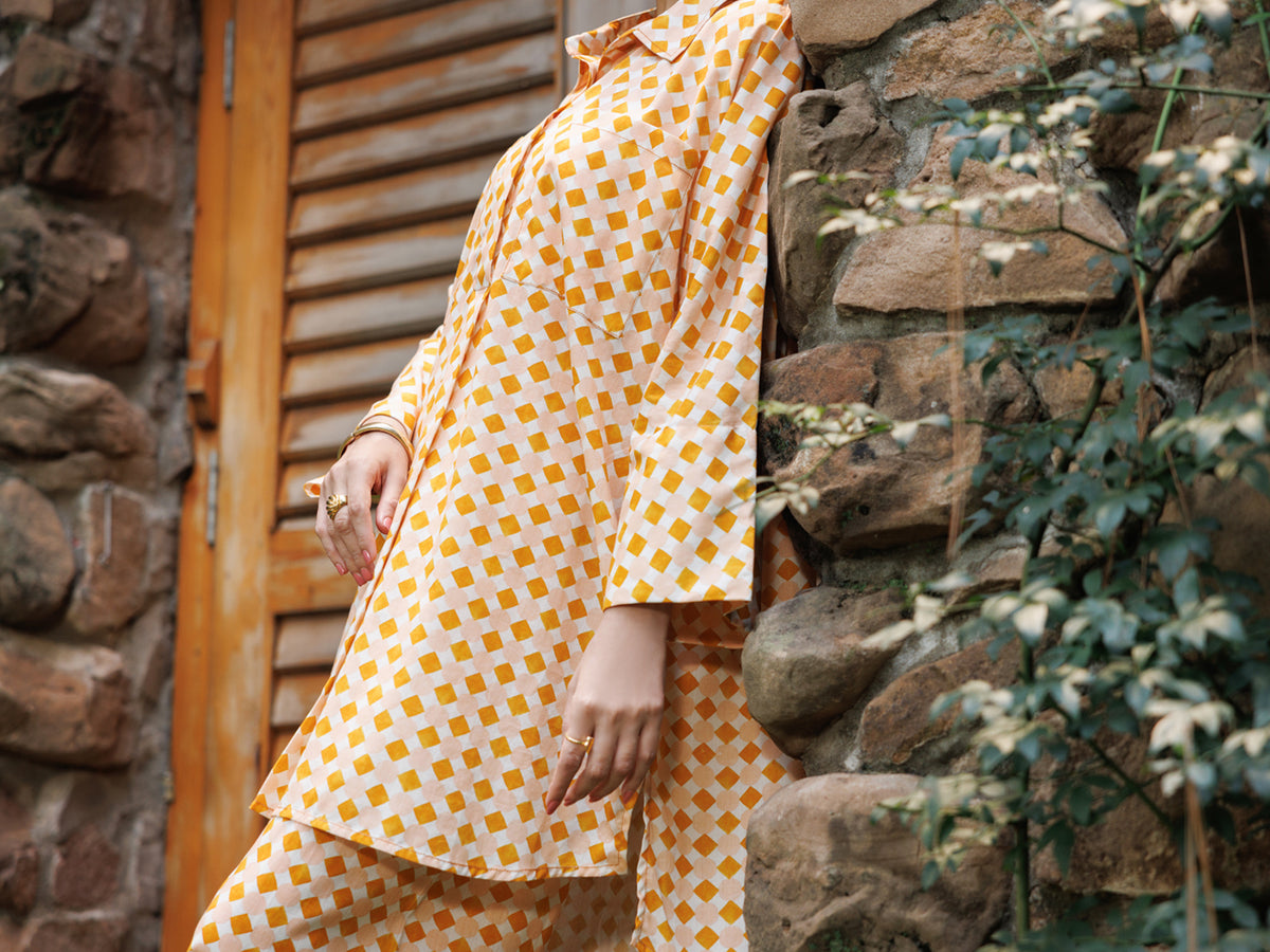Mustard Cotton Co-Ord Set - AWP-2PS-SLKS-1060