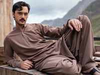 Brown Kameez Shalwar - AL-KS-3447
