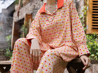Peach Cotton Co-Ord Set - AWP-2PS-SLKS-1056
