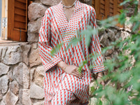 Red Cotton Co-Ord Set - AWP-2PS-SLKS-1057