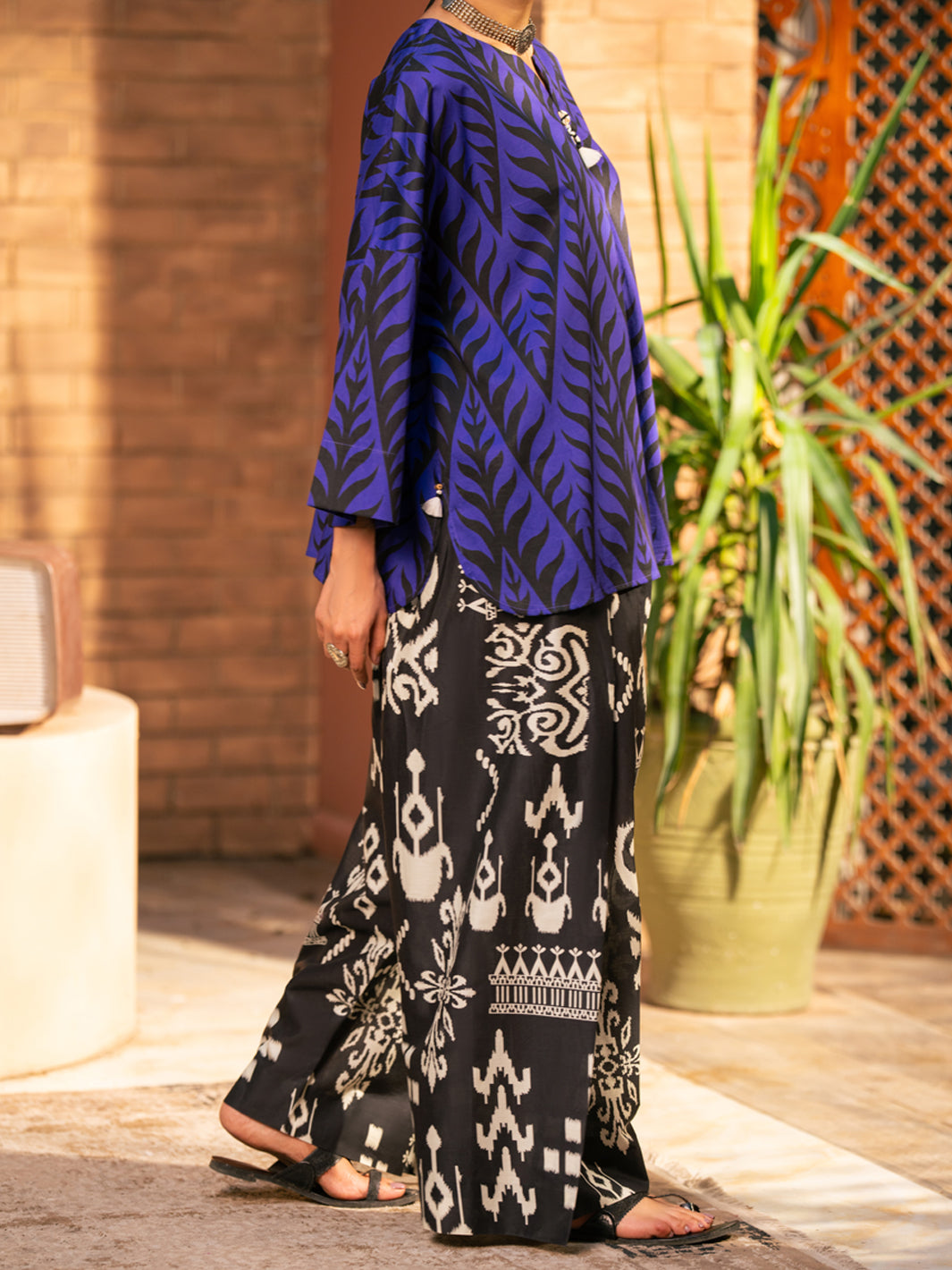 Blue Cotton Kurti - AWP-SLK-1098