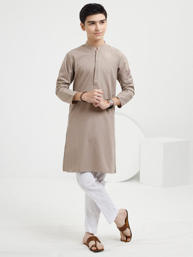 Dark Beige Blended Kurta - ALT-K-050