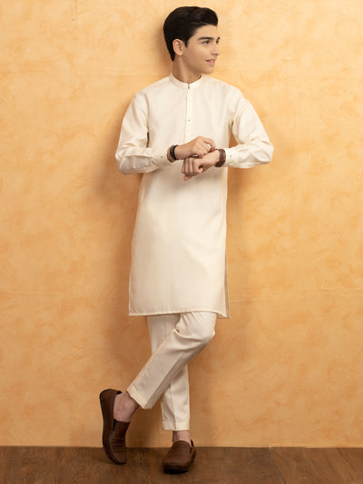 Cream Blended Kurta Trouser - ALT-KT-051