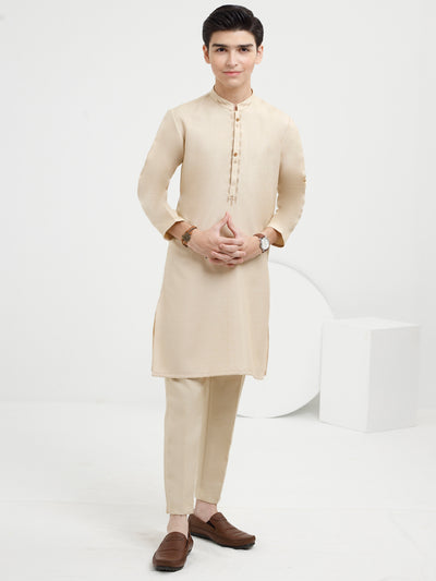 Beige Blended Kurta Trouser - ALT-KT-056