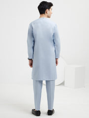 Light Blue Blended Kurta Trouser - ALT-KT-057