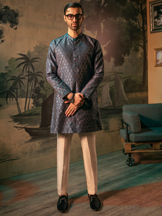 Blue Blended Special Kurta - AL-K-SP-056