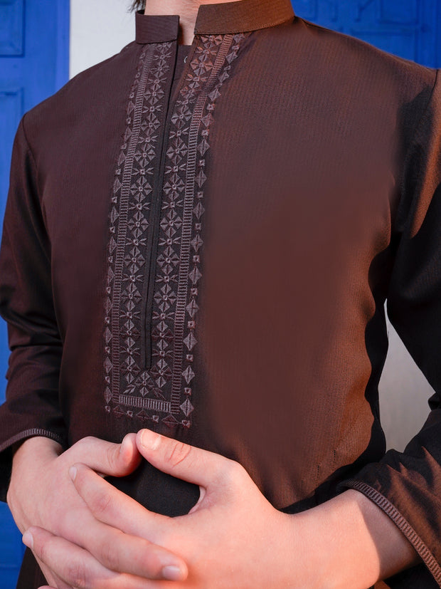 Brown Blended Kurta - ALT-K-057